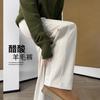 Pantalones de Lana Acetato Pierna Ancha para Mujer 2026 Nuevo Otoño e Invierno Forro Polar Rectos Deportivos Casuales Joggers