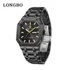 Reloj Longbo comercio exterior transfronterizo superventas reloj para hombre esfera octogonal moderno de negocios impermeable correa de acero reloj de cuarzo