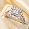 El superventas transfronterizo de comercio exterior de Ziyu: Anillo exquisito y lujoso de diamantes completos y brillantes para mujer, con un diseño elegante y de nicho
