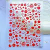 Adesivos 3D de borboleta em relevo 5D para nail art, designs de morango, maçã e coelho de desenho animado, doces e fofos, atacado para scrapbooking e journaling