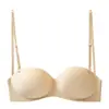 Sutiã Adesivo Invisível Peça Única Sem Costura Levanta e Junta Antiderrapante Faixa Lingerie Alças Removíveis Fivela de Extensão Transparente