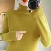 Diseño de nicho con manga raglán de manga larga, hombros descubiertos, alto estilo otoño-invierno, con cuello, camisa base, nuevo top de capa interior