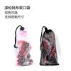 Bolsa de malla con cordón de poliéster, tamaño de la bolsa de malla, color negro y rosa, bolsa de malla con cordón para almacenamiento