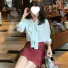 2026 Nuevo Diseño Suave y Elegante Camisa Blanca de Manga Larga Suelta Dulce y Fresca para Mujer con Lazo