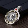 Colgante artesanal combinado de plata tailandesa vintage S925 con diseño de ciervo dorado de King, con calavera de doble cara personalizada para hombre y mujer.