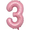 Globo digital de película de aluminio de 32 pulgadas 0-9 caramelo rosa perlado globo de película de aluminio decoración de fiesta de cumpleaños globo