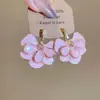 Pendientes de Doble Capa con Flor de Hoja de Ginkgo Aguja Plateada, Pendientes de Moda, Simples, Dulces y Elegantes, de Lujo Ligero y Alta Gama