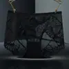 Ropa interior de encaje para mujer talla grande sexy transparente sin costuras malla algodón entrepierna cintura media bragas venta al por mayor