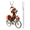 Pingente de carro de cachorro amarelo 2D para ciclismo transfronteiriço, decoração de espelho retrovisor plano de acrílico