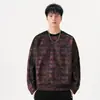 Ropa para Hombre Fengshe / Sudadera de Manga Raglán para Primavera y Otoño con Logo, Línea de Hombro de Ante Sintético, Tres Rayas, Top de Manga Larga con Forro Polar para Hombre