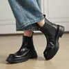 Botas Martin de suela gruesa sin cordones para otoño e invierno para comercio transfronterizo, botines Chelsea cortos de suela blanda en negro y marrón para mujer