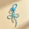 Hebilla de puerta de color macarrón con lazo y cinta, accesorios de joyería DIY hechos a mano con cuentas, llavero de dibujos animados