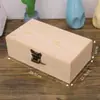 Caja de Almacenamiento Cuadrada con Cerradura de Madera Maciza para Joyería, Escritorio, Madera de Paulownia Quemada Vintage, Caja de Regalo Grabada, Estudio