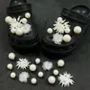 Accesorios para zapatos de zueco de ballet con mariposa de diamantes brillantes INS, hebilla de zapato universal desmontable hecha a mano de vidrio con strass blanco DIY