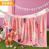 Produção direta da fábrica LOGO manta de coral fleece para cochilo no escritório manta para ar condicionado de casa manta de flanela