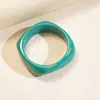 Pulsera Cuadrada Espiral Geométrica de Resina con Degradado Europeo y Americano, Simple y Única, Joyería de Nicho de Alta Gama y Elegante para Mujeres