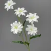 Flores de Lirio Artificiales de Comercio Exterior Transfronterizo, Lirios de Doble Pétalo de 5 Cabezas, Ramos de Flores Falsas, Flores para Decoración de Pasillo de Boda