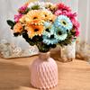 Pintura al Óleo 7 Flores Gerbera Flor Artificial Decoración Floral Decoración de Sala de Estar Flores Ramo de Plástico Flores para Mesa de Comedor