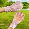 Guantes de Protección Solar para Mujer, Estilo Corto, Específicamente para Conducir, Estilo Delgado de Verano, para Montar Bicicletas Eléctricas, Protector Solar, Seda de Hielo, Sin Dedos, Cubren el Dorso de la Mano, Blanco