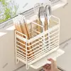 Caixa de armazenamento de hashi de bancada estilo europeu e americano, porta-hashi de cozinha, gaiola de hashi montada na parede, porta-colher e hashi doméstico
