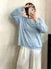 Top acanalado de cuello redondo para mujer talla grande, suéter fino para mujer, tejido casual 2026 para damas de talla grande