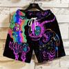 Pantalones Casuales de Hombre Transpirables Holgados para Vacaciones Más Fáciles de Combinar Pantalones de Playa Monstruo Diablo Colorido Estampado 3d Moderno