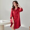 Camisón de seda de hielo para mujer, cárdigan de verano fino de seda sintética con mangas cortas, vestido holgado de talla grande, vestido midi sexy