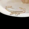 Pulseira Europeia e Americana Transfronteiriça com Diamantes Incrustados, Irregular, Multicamadas, Contas e Pérolas, Pulseira Fashion e Elegante, Joia de Luxo Leve e de Alta Qualidade
