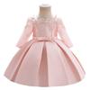 Comercio Exterior Europeo y Americano Vestido de Bebé Princesa Encaje Lazo Vestido Infantil para Bebé Niña de Un Año