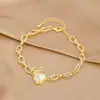 Zircônio Banhado a Ouro Real Joia de Mão Elegante Design de Nicho Corrente Laço Pulseira Moda Joia Versátil