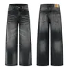 Muxi Clothing Calça Jeans Masculina Casual Versátil High Street Lavada Retrô Americana Corte Limpo Solta Perna Reta