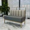 Mobiliario de Restaurante Mesa de Comedor de Pizarra Personalizada para Restaurante Occidental Sofá de Cabina Semicircular de Acero Inoxidable Combinación Mesas y Sillas Comerciales para Restaurante