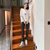 Leggings Delgados Brillantes con Pedrería para Mujer, Estilo Vaquero Sintético Adelgazante, Pantalones Skinny de Tres Cuartos, Primavera/Verano 2026