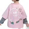 Moda para Niños Versátil Holgado Manga Larga Falso Dos Piezas Otoño 2025 Nuevo Top con Estampado de Dibujos Animados para Niños