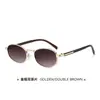 Gafas de Sol Redondas de Marco Pequeño que Cambian de Color de Nuevo Estilo, Gafas de Sol de Alta Gama para Mujeres Europeas y Americanas, Gafas de Sol Metálicas Retro para Rostro Pequeño
