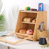 Panera de bambú de doble capa para almacenamiento de pan, suministros de cocina para el hogar con caja de almacenamiento para cuchillos, venta al por mayor de fábrica