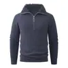 Suéter de punto cálido de manga larga para hombre, color liso, ajuste holgado, estilo europeo y americano, simple y casual, adecuado para otoño e invierno