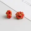 Pulsera de Nudo Flor de Durazno Tejida a Mano Accesorios para Joyería DIY Cordón Rojo para Pulsera Hebillas de Cierre Accesorios Enrollador de 3 mm Venta al por Mayor