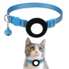 Colar para Gato com Sino para Airtag Mais Vendido na Amazon Cross-Border, Colar de Silicone com Pegada Refletora, Colar de Posicionamento Anti-Perda