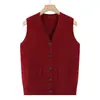 Roupas Femininas 2026 para Mães de Meia-Idade e Idosas, Colete Cardigan de Tricô, Colete Casual de Cor Sólida, Suéter Quente de Inverno