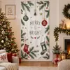 Novidades transfronteiriças: Tecido de fundo de Natal impresso em alta definição, designs de casa de pão de gengibre e renas, série de tecidos de fundo para decoração festiva