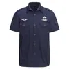 Verão Transfronteiriço AliExpress Air Force One Cor Sólida Algodão Camisa Masculina de Manga Curta Verde Militar Camisa de Trabalho Masculina Camisa de Manga Meia