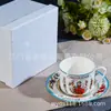 Conjunto de Xícaras de Café Feminino Super Bonito, Conjunto de Chá da Tarde Requintado Retro de Alta Qualidade, Caixa de Presente de Porcelana de Osso de Alta Qualidade