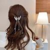 Design Elegante Borla Pérola Asas Grampo de Cabelo Requintado Cabeça Temperamento Feminino Tubarão Clipe Grampo de Cabelo Grampo de Cabelo