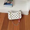 Bolsa Feminina Estilo Coreano Nicho Literário Verão 2026 Nova Bolinhas Moda Chique para o Dia a Dia Ombro Único Estilo Hong Kong Sob o Braço Meia Lua