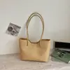 Bolsa de Mão Casual Elegante Simples da Moda 2026 Transfronteiriça Bolsa Tote de Ombro Único Cor Sólida Vintage para Mulheres