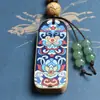 Sândalo verde natural pintado à mão cartão de cores maré nacional sândalo pintado chaveiro sândalo vermelho seguro lótus azul cartão de nada pingente