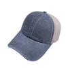 Gorra de béisbol de malla con logotipo personalizado bordado impreso, gorra de malla desgastada lavada, gorra con visera a prueba de sol de moda coreana para todo tipo de partidos, venta al por mayor