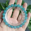 Pulsera de Piedra de Uva de Jade de Seda Dorada Natural para Mujeres, Piedra de Uva Transparente con Cabello Negro Mineral Simbiótico, Joyería de Pulsera de Círculo Único Regalo