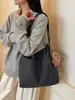 Bolso Cubo Nuevo Estilo Coreano Nicho Literario Estilo Perezoso Moda Cordón Bolso de Hombro para Mujer Bolso Cruzado de Nailon Plegado